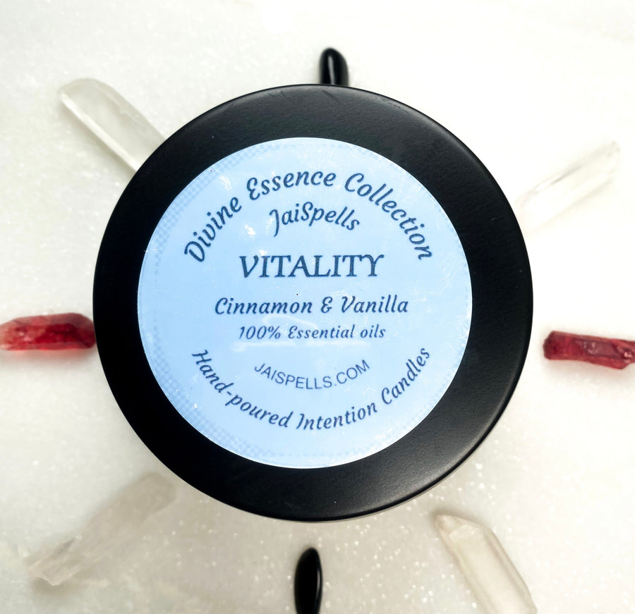 VITALITY W/ Red Coral, Jasper & Quartz (9 oz) 100% Essential oils Cinnamon & Vanilla